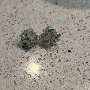 Elegant Silver Crystal Earrings